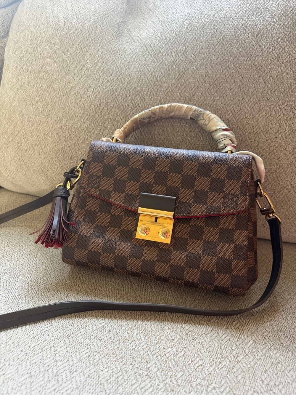 Louis Vuitton Brown Damier Canvas Crossbody with Gold Hardware - Criosette
